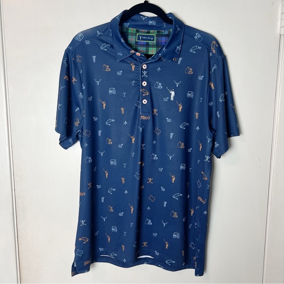 Willian Murray - Men’s Titos Vodka Golf Polo Blue &‎ Orange - Sz. S - Picture 1 of 8